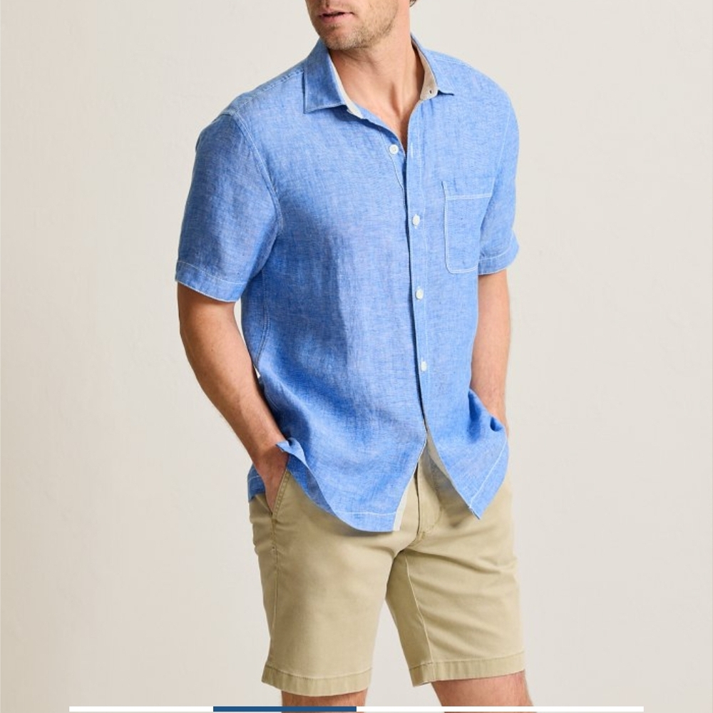 Tommy Bahama Blue Linen Button-Up Shirt